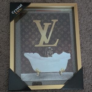 Gold and White Bath Art